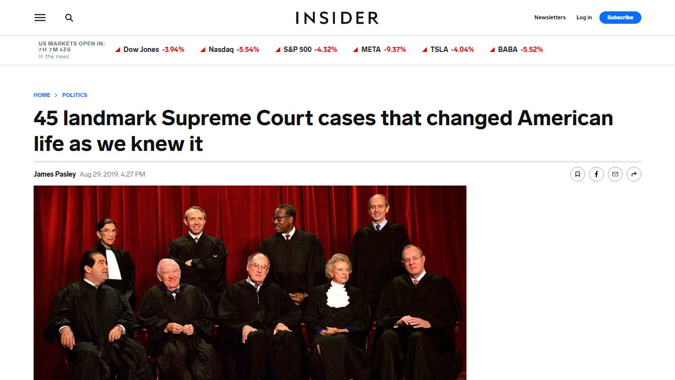 A Primer on the 45 Most Impactful Supreme Court Cases of All Time