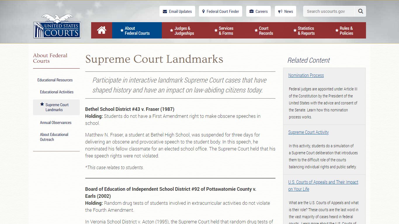 Supreme Court Landmarks | United States Courts