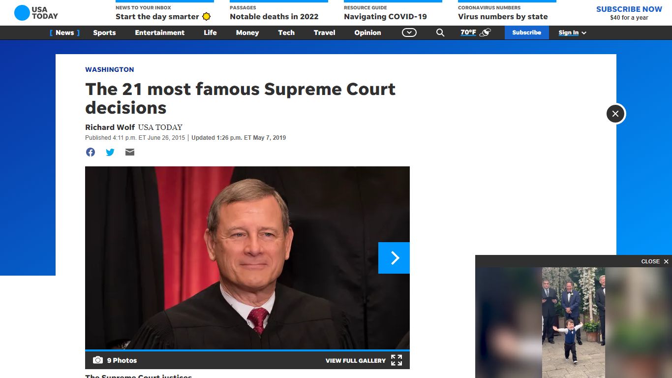 The 21 most famous Supreme Court decisions - USA TODAY